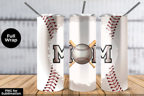 Mom Baseball 20 oz Skinny Tumbler Wrap Sublimation Design Sublimation Sublimatiz Designs 