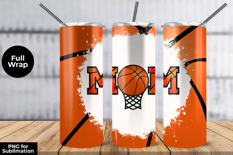 Mom Basketball 20 oz Skinny Tumbler Wrap Sublimation Design Sublimation Sublimatiz Designs 