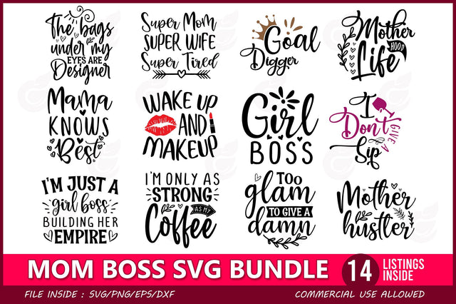 Mom Boss SVG Bundle SVG CraftingStudio 