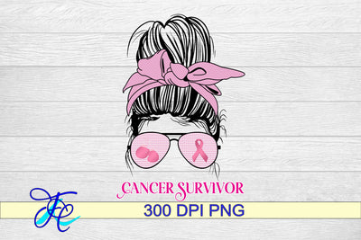 Mom Bun Cancer Survivor Sublimation Sublimation Family Creations 