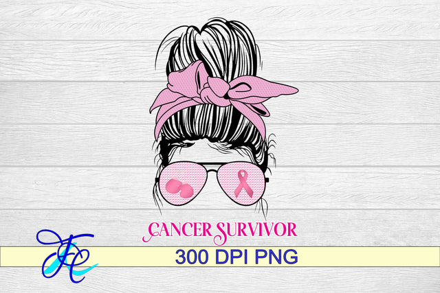 Mom Bun Cancer Survivor Sublimation Sublimation Family Creations 