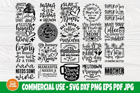 Mom Bundle SVG, Funny Mom Svg, Mothers Day, Cricut SVG TonisArtStudio 