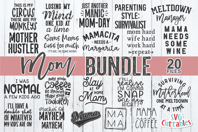 Mom Bundle svg - Mom svg Bundle - svg - dxf - eps - png - Funny Mom svg - Mothers Day - Silhouette - Cricut - Digital File SVG Svg Cuttables 