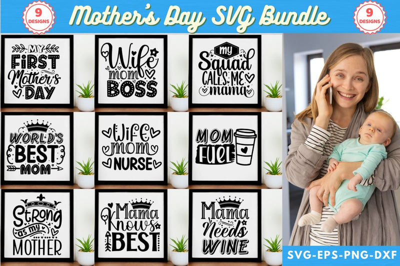 Mom Bundle SVG, Mother's Day SVG SVG DESIGNISTIC 