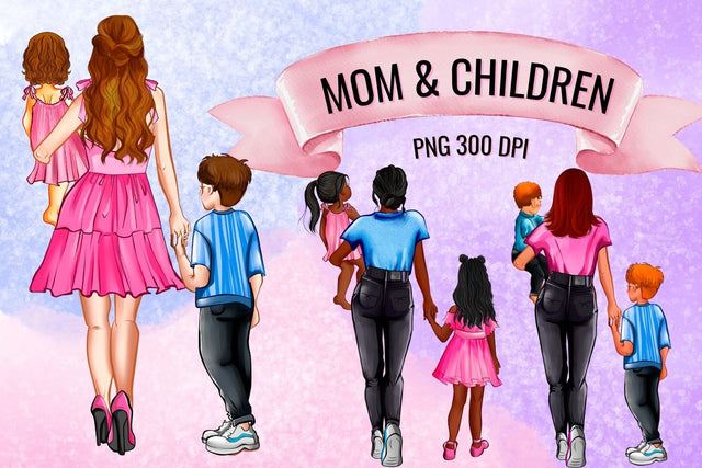 Mom & Children Family Creator Clipart SVG SvgOcean 