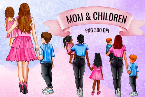 Mom & Children Family Creator Clipart SVG SvgOcean 