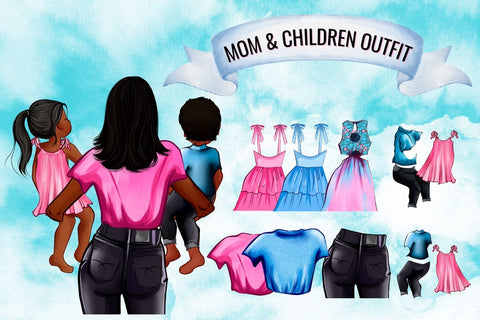 Mom & Children Family Creator Clipart SVG SvgOcean 