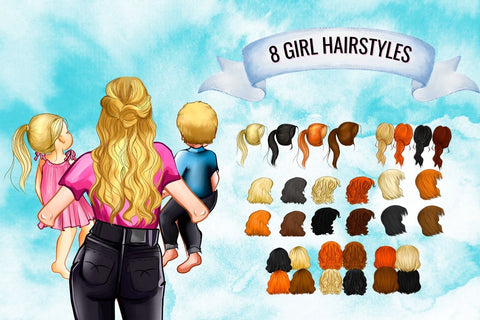 Mom & Children Family Creator Clipart SVG SvgOcean 