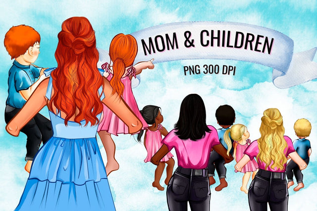 Mom & Children Family Creator Clipart SVG SvgOcean 