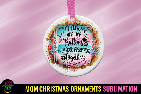 Mom Christmas Ornament Sublimation I Mom Ornament PNG Sublimation Happy Printables Club 