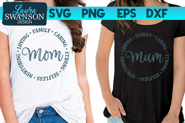 Mom Circle Word Art | Mum Circle Word Art SVG Laura Swanson Design 