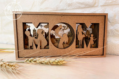 MOM & DAD BUNDLE Cut Files for Mother's Day or Father's Day, Gifts, Multilayer Laser Cut Files, Mandala, Sign SVG, 3D Designs, Mini Design Bundles SVG LaserCutano 