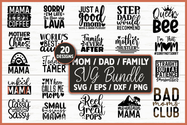 Mom Dad Family SVG Bundle Cut File SVG akazaddesign 