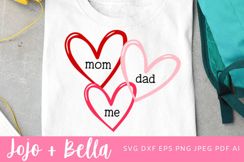 Mom Dad Me Svg, Baby Svg, Valentines Svg, Mothers Day Svg, Mom Svg, Valentines Day Svg, Valentines Cut File, Svg Designs for Cricut SVG Jojo&Bella 