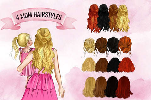 Mom & Daughter Family Creator Clipart SVG SvgOcean 