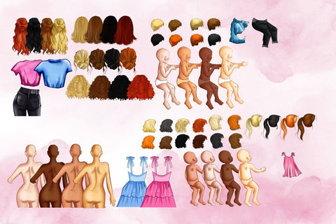 Mom & Daughter Family Creator Clipart SVG SvgOcean 