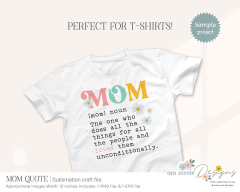 Mom Definition Sublimation File Sublimation Aja Nicole Designs 