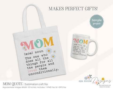 Mom Definition Sublimation File Sublimation Aja Nicole Designs 