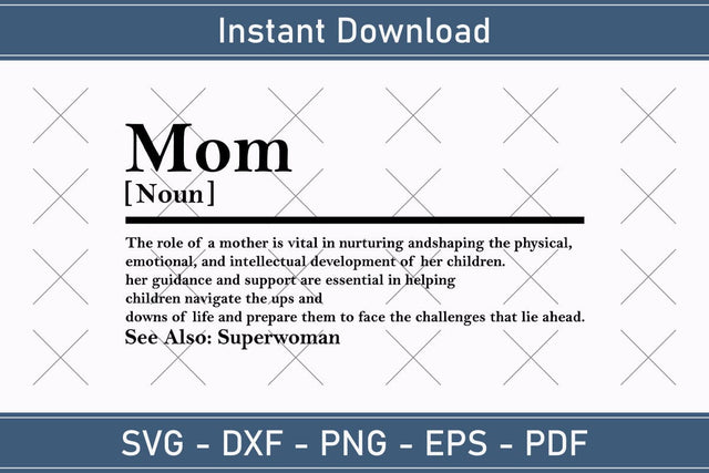 Mom Definition Svg, Mother Definition Svg, Mother's Day Svg, Mom quote svg, Mom Cut Files SVG Debashish Barman 