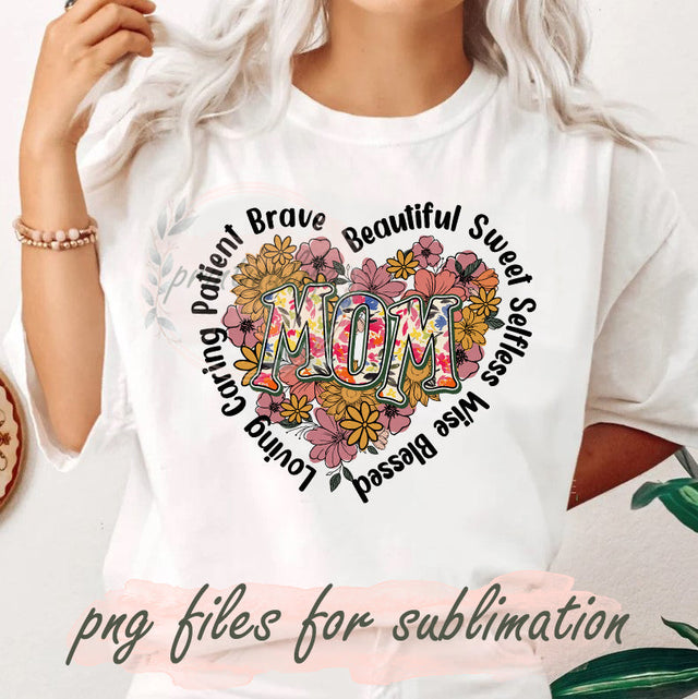 Mom Floral Design Png, Retro Mom Floral Sublimation, Mom Life Png, Mother's Day Png, Mom Sublimation Design, Digital Download Sublimation PrintingLife 