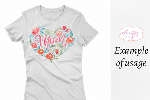 Mom floral heart sublimation Sublimation Amorclipart 