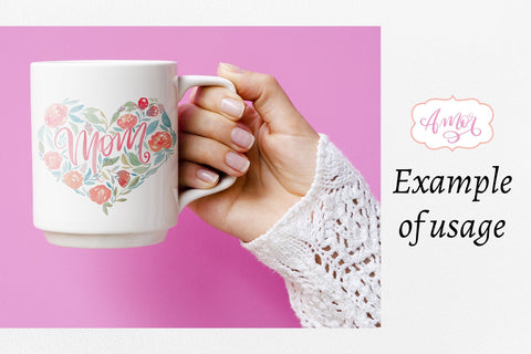 Mom floral heart sublimation Sublimation Amorclipart 
