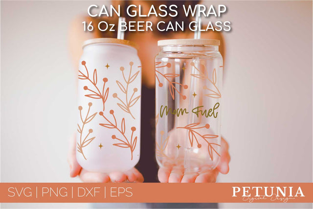 Mom Fuel Can Glass SVG | Mother's Day Can Glass Wrap SVG SVG Petunia Digital Design 