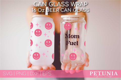 Mom Fuel Glass Can SVG | Mother's Day Can Glass Wrap SVG SVG Petunia Digital Design 