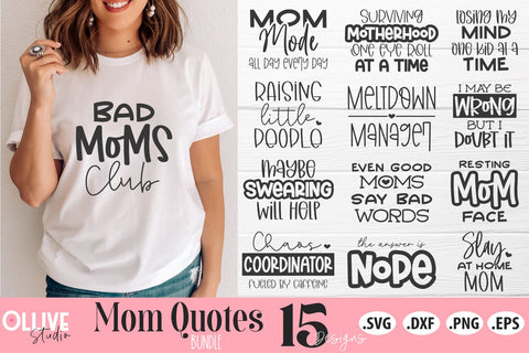 Mom Funny Quotes SVG Bundle | Mom SVG Bundle SVG Ollive Studio 
