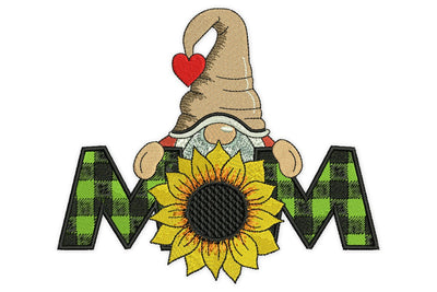 MOM Gnome and Sunflower Embroidery Design, Mothers Day Plaid Buffalo designs, Super Mom Machine Embroidery File Embroidery/Applique DESIGNS NextEmbroidery 