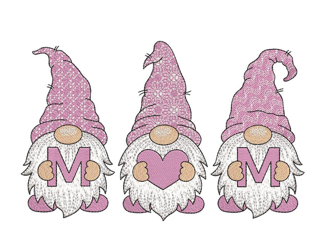 Mom Gnomes Embroidery Design, 5 sizes, Instant Download Embroidery/Applique DESIGNS Nino Nadaraia 