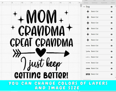 Mom Grandma Great Grandma I Just Keep Getting Better SVG, Funny Mom SVG ...