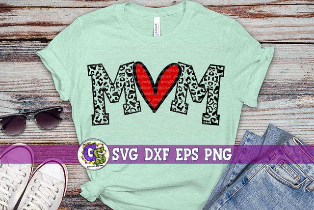 Mom Heart SVG DXF EPS PNG SVG Greedy Stitches 