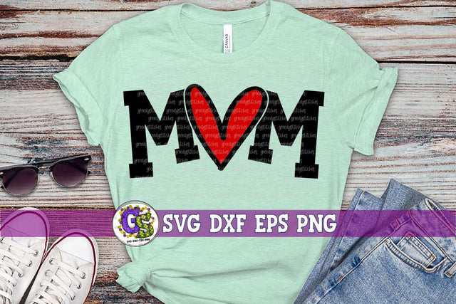 Mom Heart SVG DXF EPS PNG SVG Greedy Stitches 