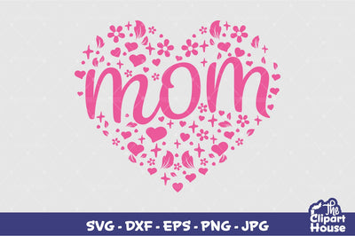 Mom Heart Text SVG The Clipart House 