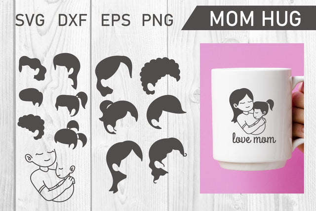 Mom Hug SVG, Mom Life Clip Art Graphic SVG dadan_pm 