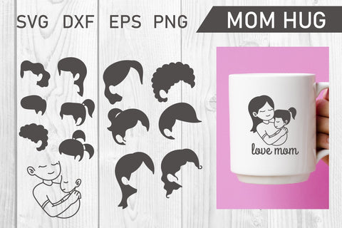 Mom Hug SVG, Mom Life Clip Art Graphic SVG dadan_pm 