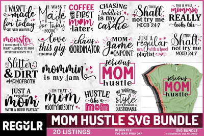 Mom Hustle SVG Bundle SVG Regulrcrative 