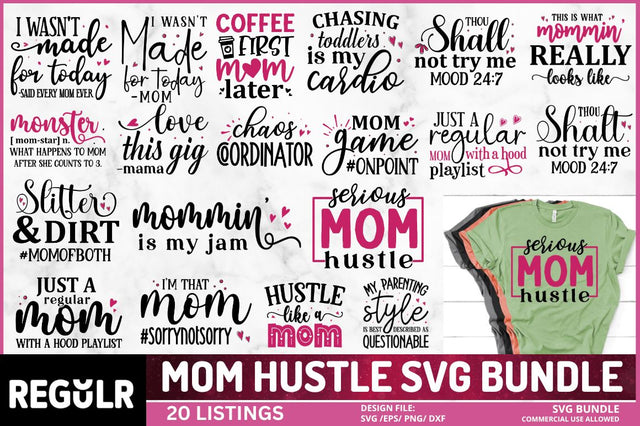 Mom Hustle SVG Bundle SVG Regulrcrative 