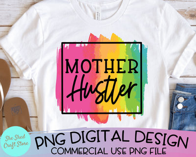 Mom Hustler Sublimation Png File, Mom Life Png, Sublimation Design, Digital, DTG Designs SVG She Shed Craft Store 