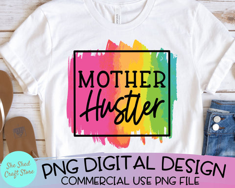 Mom Hustler Sublimation Png File, Mom Life Png, Sublimation Design, Digital, DTG Designs SVG She Shed Craft Store 
