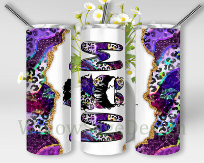 Mom Leopard Design Tumbler Png, Messy Bun Mom 20oz Skinny Tumbler, Mom Glitter Purple Tumbler Wrap, Mother's Day Gift, Digital Download Sublimation WillowSageDesign 