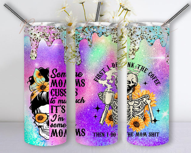 Mom Life, 20oz Skinny Tumbler Wrap Design, messy bun Png, moms life 20 oz design Skinny Sublimation Designs, Full Tumbler Wrap Sublimation PixelChick 
