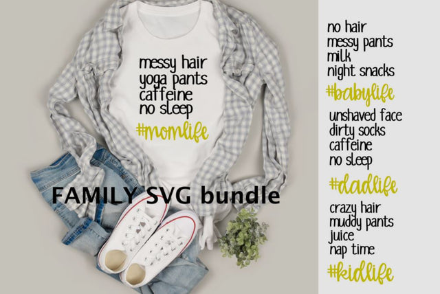 mom life - dad life - kid life - baby life - funny family life bundle svg dxf SVG The Artsy Spot 
