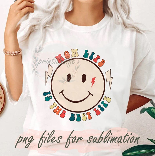 Mom Life Is The Best Life Png, Mom Smile Png, Lightning Png, Retro Mom Png, Mother's Day Png, Mom Png Girl Mom Png, Sublimation Design Downloads Sublimation PrintingLife 