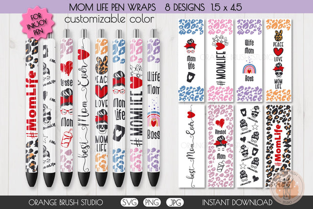 Mom Life Pen Wraps SVG Mothers Day SVG Bundle SVG OrangeBrushStudio 