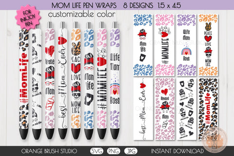Mom Life Pen Wraps SVG Mothers Day SVG Bundle SVG OrangeBrushStudio 