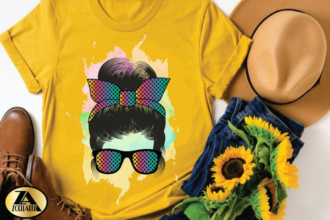 Mom Life PNG Sublimation Messy Bun with Glasses Mothers Day SVG zoellartz 