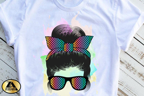 Mom Life PNG Sublimation Messy Bun with Glasses Mothers Day SVG zoellartz 