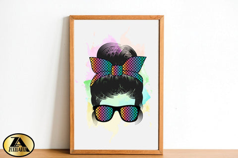 Mom Life PNG Sublimation Messy Bun with Glasses Mothers Day SVG zoellartz 